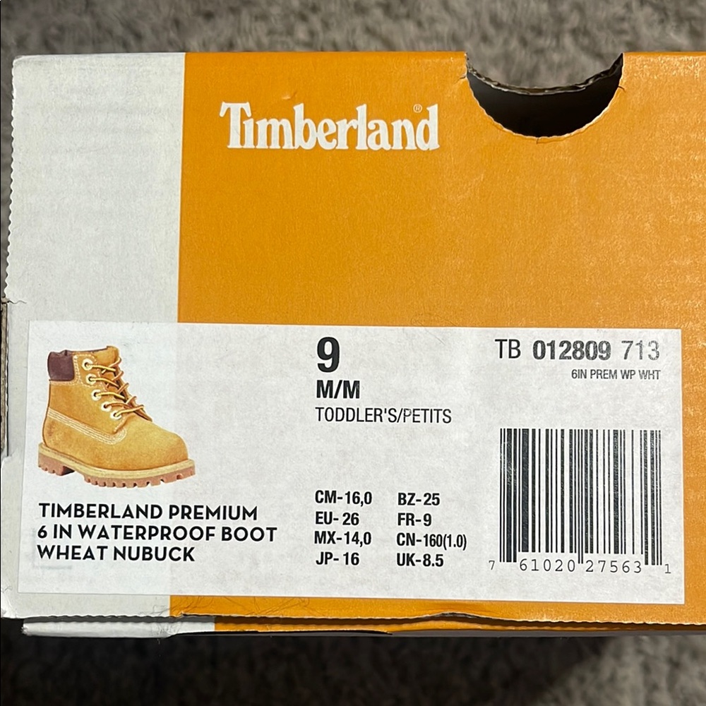 Timberland Wheat Nubuck Toddler Boots